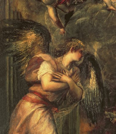 Annunciation, (detail) by Tiziano Vecelli